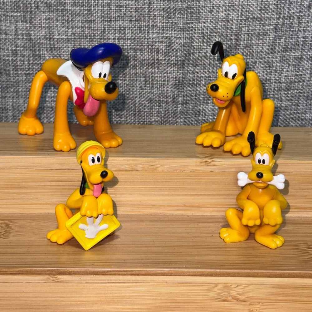 Disney Pluto PVC Toy Figures Lot of 4 Mickey Mouse Clubhouse Cake Toppers